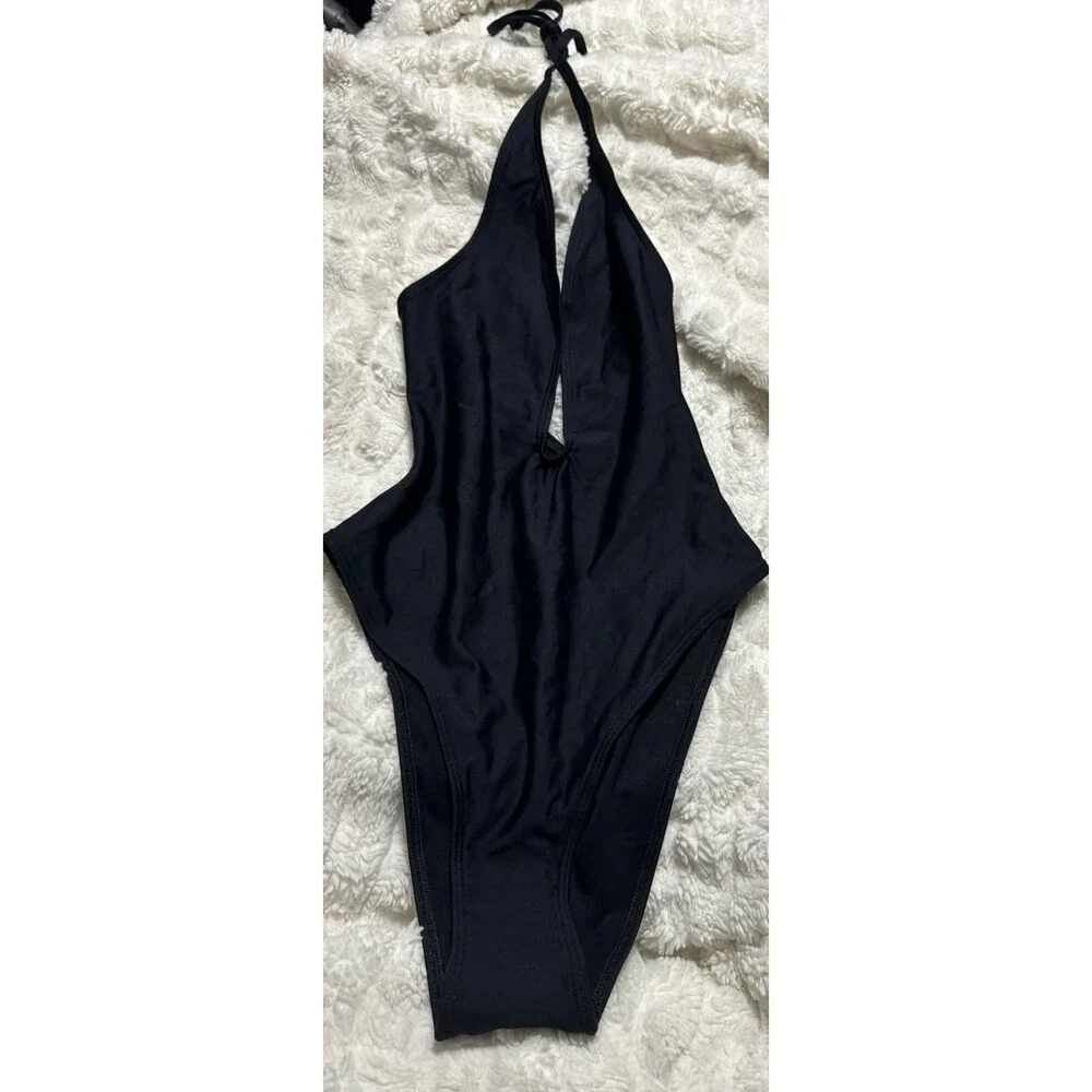 Skims iconic swim deep plunge one piece obsidian